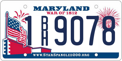 MD license plate 1BH9078