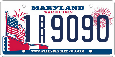 MD license plate 1BH9090