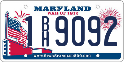 MD license plate 1BH9092