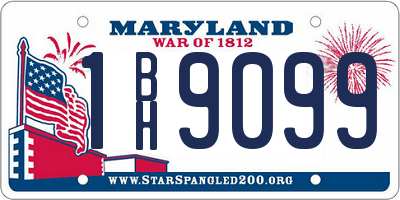 MD license plate 1BH9099