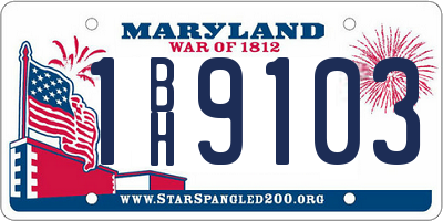 MD license plate 1BH9103