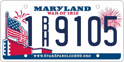 MD license plate 1BH9105