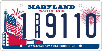MD license plate 1BH9110