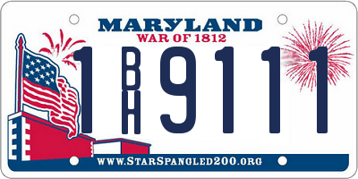 MD license plate 1BH9111