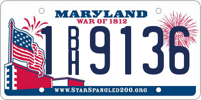 MD license plate 1BH9136