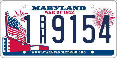 MD license plate 1BH9154