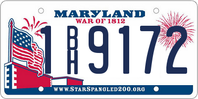 MD license plate 1BH9172