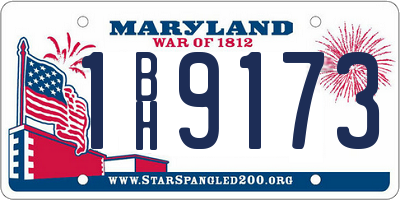 MD license plate 1BH9173