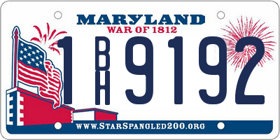 MD license plate 1BH9192