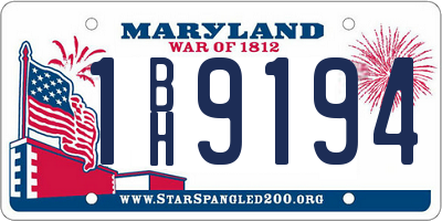 MD license plate 1BH9194