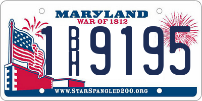 MD license plate 1BH9195