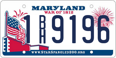 MD license plate 1BH9196