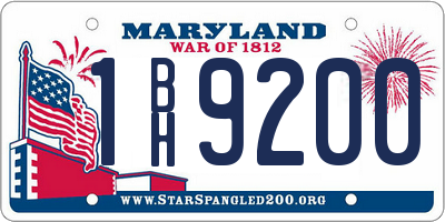 MD license plate 1BH9200