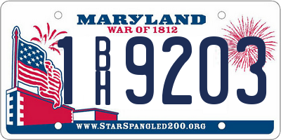 MD license plate 1BH9203