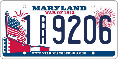 MD license plate 1BH9206