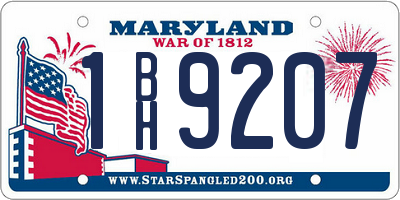 MD license plate 1BH9207