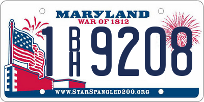 MD license plate 1BH9208