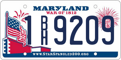 MD license plate 1BH9209