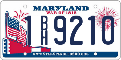MD license plate 1BH9210