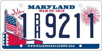 MD license plate 1BH9211
