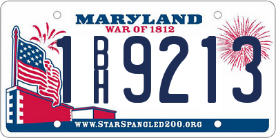 MD license plate 1BH9213