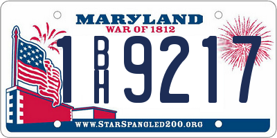 MD license plate 1BH9217