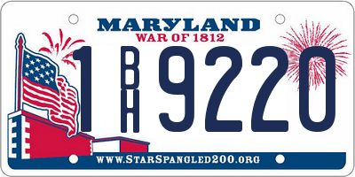MD license plate 1BH9220