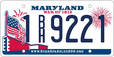 MD license plate 1BH9221