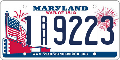 MD license plate 1BH9223