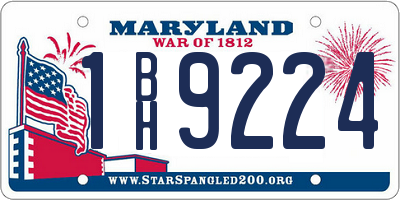 MD license plate 1BH9224