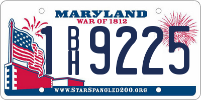 MD license plate 1BH9225