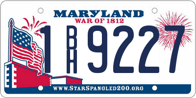 MD license plate 1BH9227