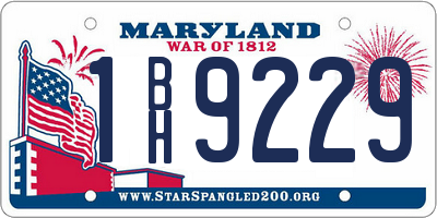 MD license plate 1BH9229