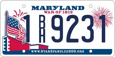 MD license plate 1BH9231