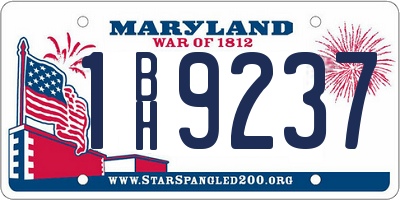 MD license plate 1BH9237