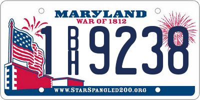 MD license plate 1BH9238