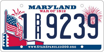 MD license plate 1BH9239