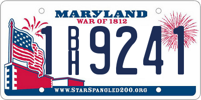 MD license plate 1BH9241