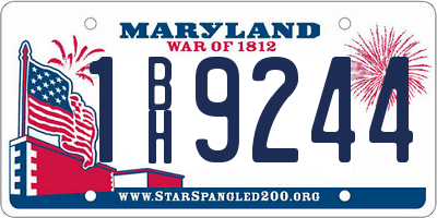 MD license plate 1BH9244