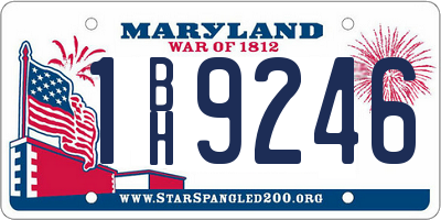 MD license plate 1BH9246