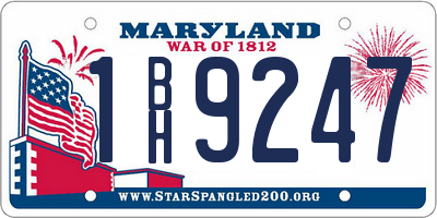 MD license plate 1BH9247