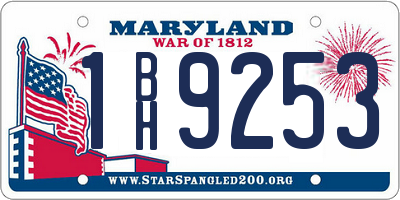 MD license plate 1BH9253
