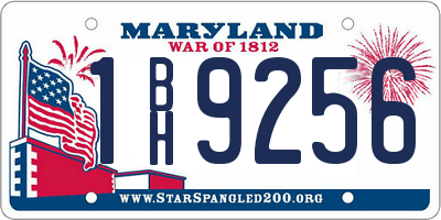MD license plate 1BH9256