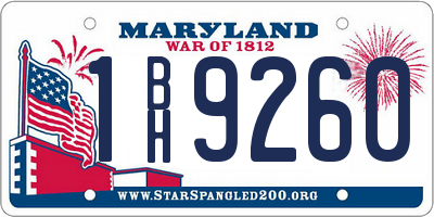 MD license plate 1BH9260