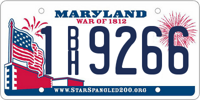 MD license plate 1BH9266
