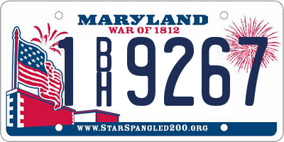 MD license plate 1BH9267