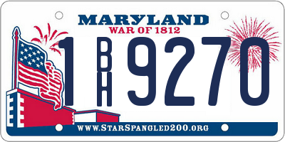 MD license plate 1BH9270