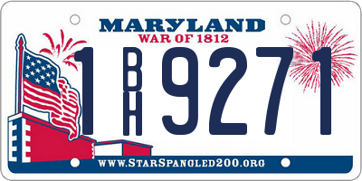 MD license plate 1BH9271