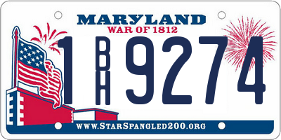 MD license plate 1BH9274