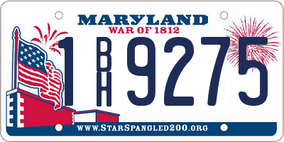 MD license plate 1BH9275